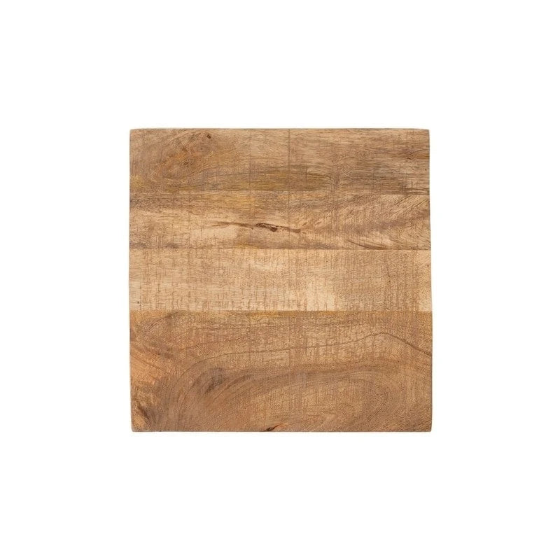 Tavolino laterale triangolare in legno di mango bianco/naturale, monouso