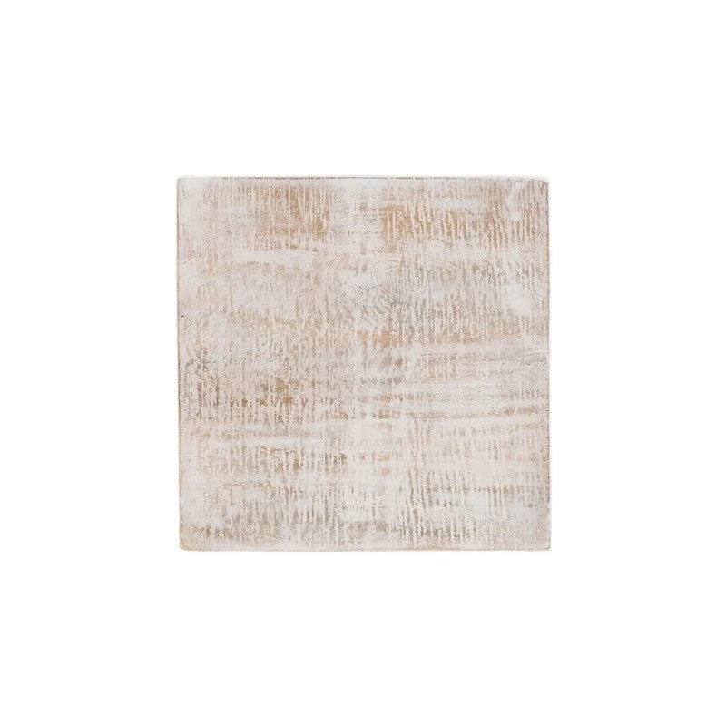 Tavolino laterale triangolare in legno di mango bianco/naturale, monouso