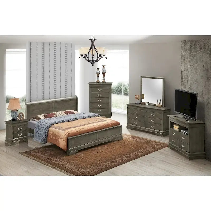 Letto King Size con pannello Nero / Grigio / Bianco / Cappuccino / Ciliegio – Stile Tradizionale, per 2 persone