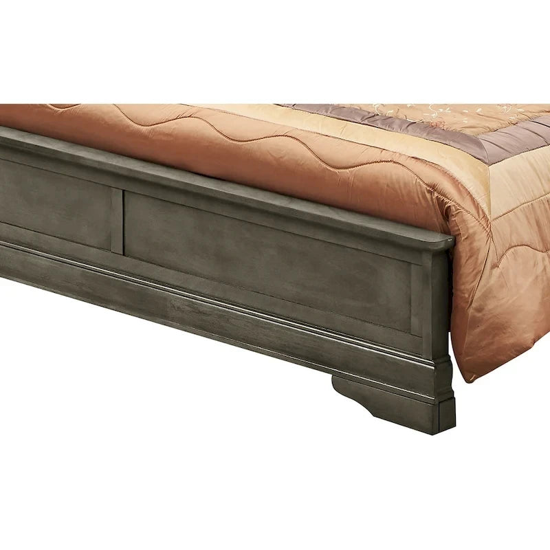 Letto King Size con pannello Nero / Grigio / Bianco / Cappuccino / Ciliegio – Stile Tradizionale, per 2 persone