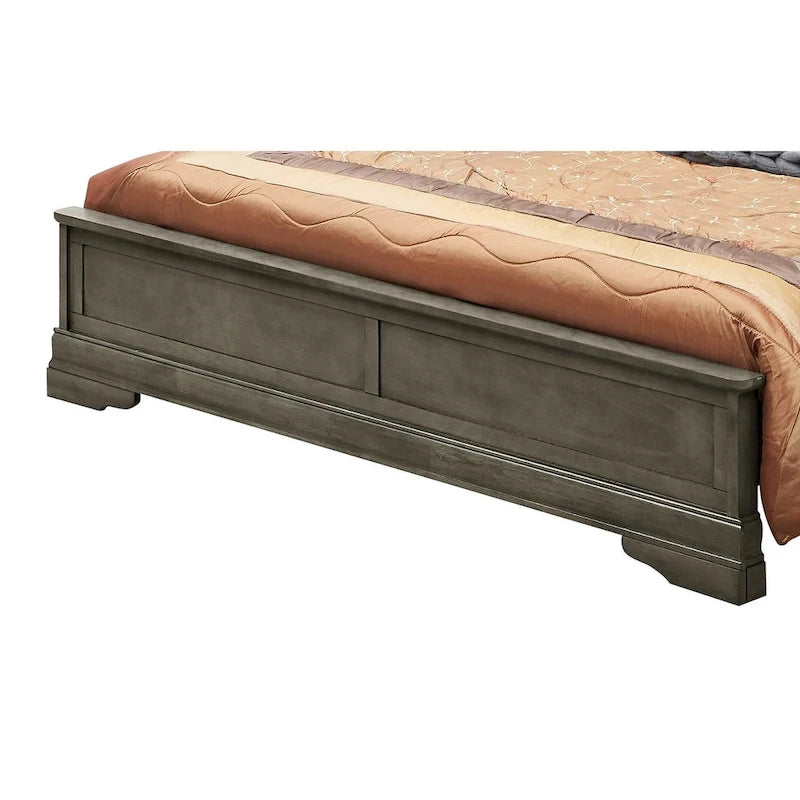 Letto King Size con pannello Nero / Grigio / Bianco / Cappuccino / Ciliegio – Stile Tradizionale, per 2 persone