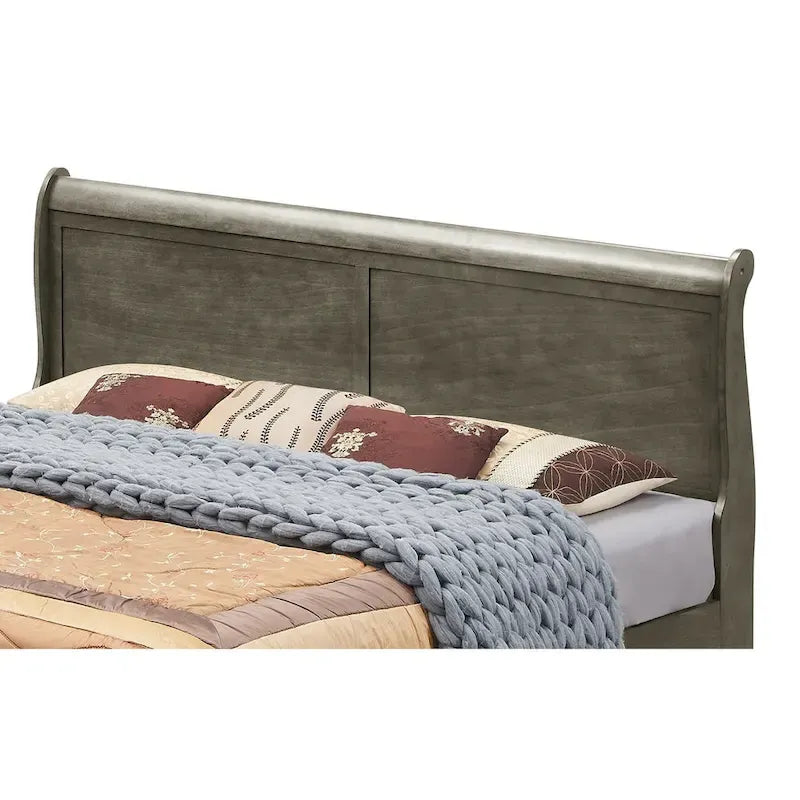 Letto King Size con pannello Nero / Grigio / Bianco / Cappuccino / Ciliegio – Stile Tradizionale, per 2 persone