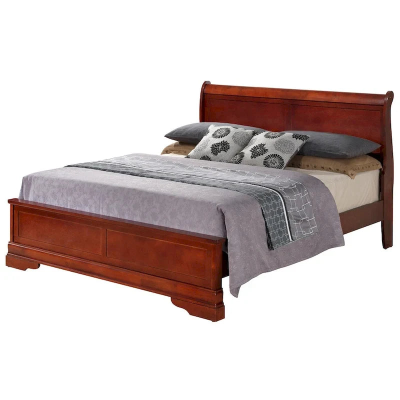 Letto King Size con pannello Nero / Grigio / Bianco / Cappuccino / Ciliegio – Stile Tradizionale, per 2 persone