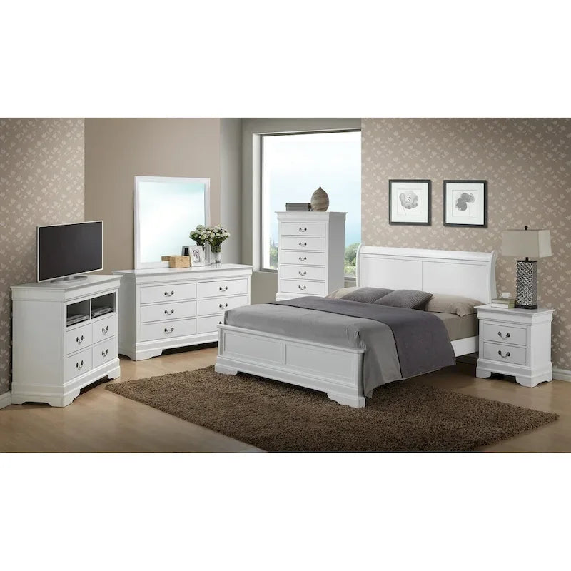 Letto King Size con pannello Nero / Grigio / Bianco / Cappuccino / Ciliegio – Stile Tradizionale, per 2 persone