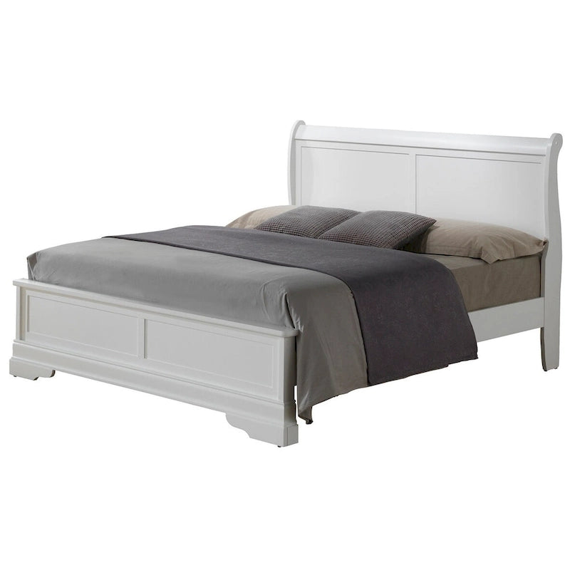 Letto King Size con pannello Nero / Grigio / Bianco / Cappuccino / Ciliegio – Stile Tradizionale, per 2 persone