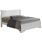 Letto King Size con pannello Nero / Grigio / Bianco / Cappuccino / Ciliegio – Stile Tradizionale, per 2 persone