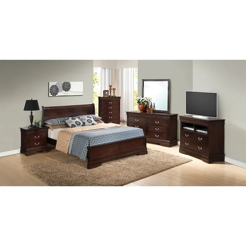 Letto King Size con pannello Nero / Grigio / Bianco / Cappuccino / Ciliegio – Stile Tradizionale, per 2 persone