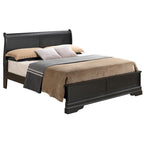 Letto King Size con pannello Nero / Grigio / Bianco / Cappuccino / Ciliegio – Stile Tradizionale, per 2 persone