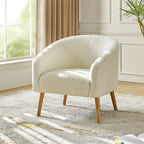 Sheila Modern 31 W Boucle Armchair with Solid Wood Legs by HULALA HOME