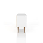 Mobile TV/consolle multimediale a 2 ripiani con gambe oblique - Giallo / Blu / Marrone Chiaro / Bianco / Marrone Scuro
