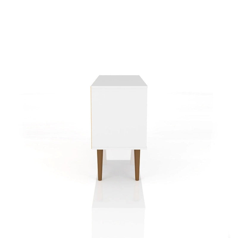 Mobile TV/consolle multimediale a 2 ripiani con gambe oblique - Giallo / Blu / Marrone Chiaro / Bianco / Marrone Scuro
