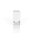 Mobile TV/consolle multimediale a 2 ripiani con gambe oblique - Giallo / Blu / Marrone Chiaro / Bianco / Marrone Scuro