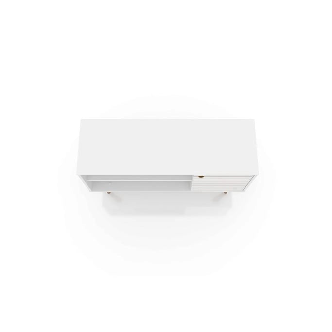 Mobile TV/consolle multimediale a 2 ripiani con gambe oblique - Giallo / Blu / Marrone Chiaro / Bianco / Marrone Scuro