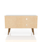 Mobile TV/consolle multimediale a 2 ripiani con gambe oblique - Giallo / Blu / Marrone Chiaro / Bianco / Marrone Scuro