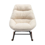 Poltrona a dondolo in tessuto bouclé beige/grigio, seduta singola