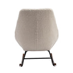Poltrona a dondolo in tessuto bouclé beige/grigio, seduta singola