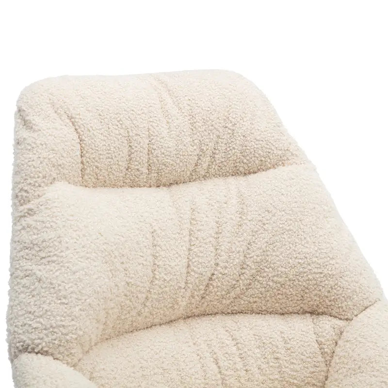 Poltrona a dondolo in tessuto bouclé beige/grigio, seduta singola