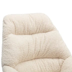 Poltrona a dondolo in tessuto bouclé beige/grigio, seduta singola