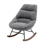 Poltrona a dondolo in tessuto bouclé beige/grigio, seduta singola