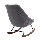 Poltrona a dondolo in tessuto bouclé beige/grigio, seduta singola