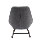 Poltrona a dondolo in tessuto bouclé beige/grigio, seduta singola