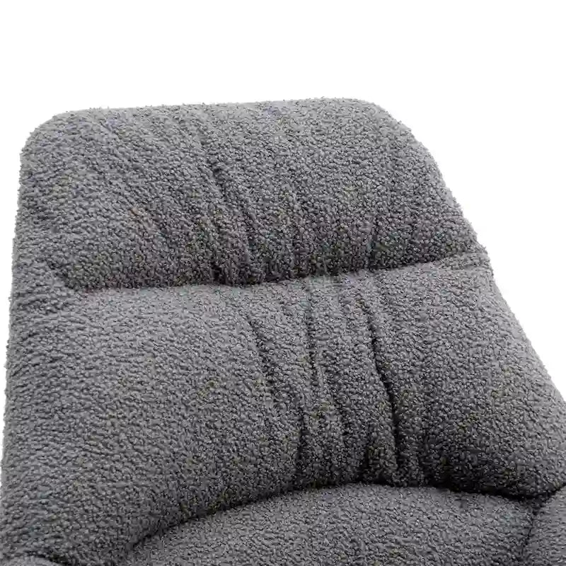Poltrona a dondolo in tessuto bouclé beige/grigio, seduta singola