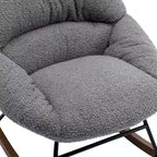Poltrona a dondolo in tessuto bouclé beige/grigio, seduta singola