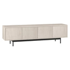 Mobile TV rettangolare nero venato / bianco / bianco ontano per TV fino a 75" – larghezza 69,5"
