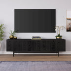 Mobile TV rettangolare nero venato / bianco / bianco ontano per TV fino a 75" – larghezza 69,5"