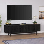 Mobile TV rettangolare nero venato / bianco / bianco ontano per TV fino a 75" – larghezza 69,5"