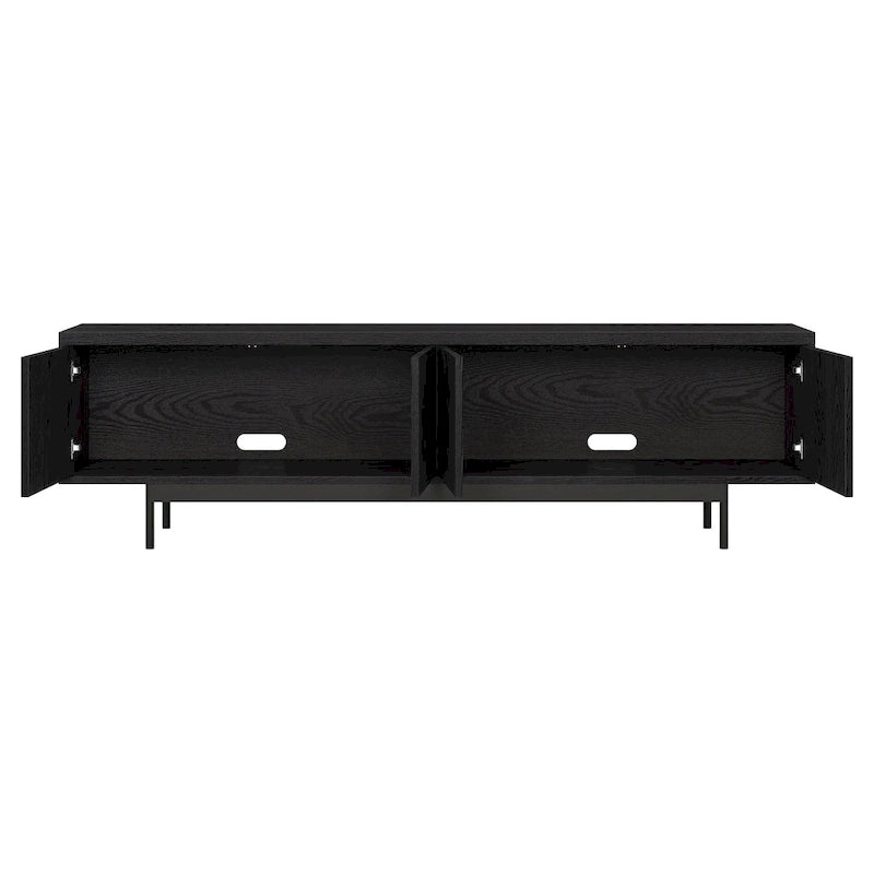 Mobile TV rettangolare nero venato / bianco / bianco ontano per TV fino a 75" – larghezza 69,5"