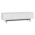 Mobile TV rettangolare nero venato / bianco / bianco ontano per TV fino a 75" – larghezza 69,5"