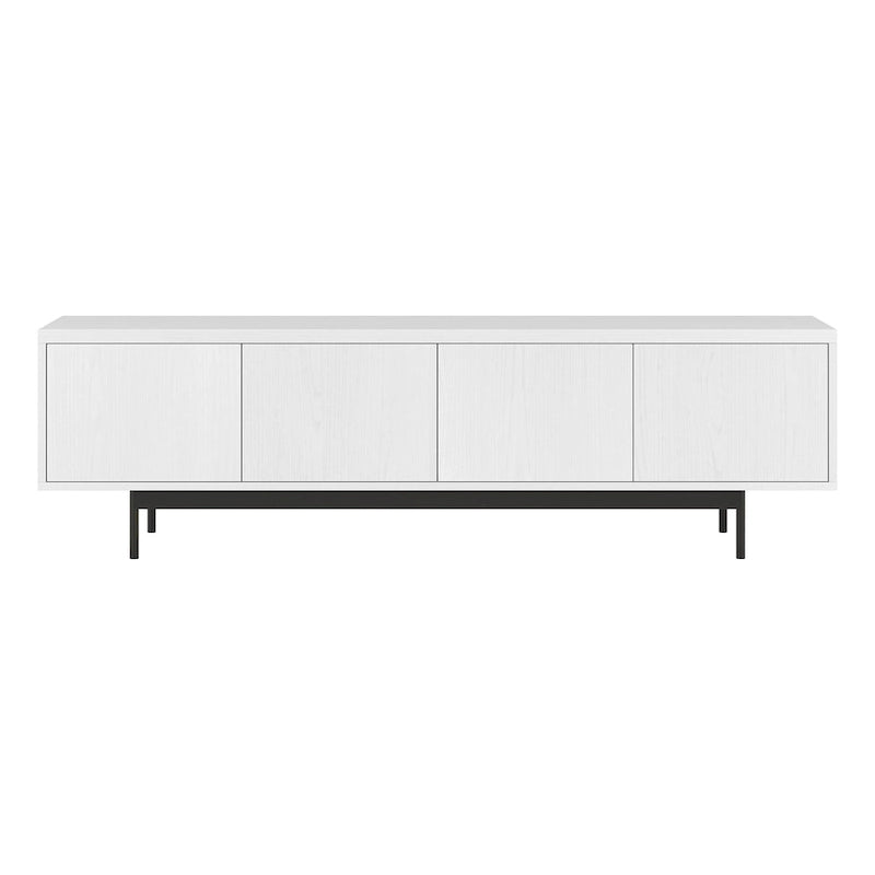 Mobile TV rettangolare nero venato / bianco / bianco ontano per TV fino a 75" – larghezza 69,5"