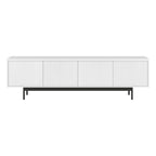 Mobile TV rettangolare nero venato / bianco / bianco ontano per TV fino a 75" – larghezza 69,5"