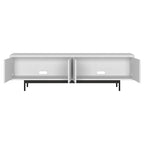 Mobile TV rettangolare nero venato / bianco / bianco ontano per TV fino a 75" – larghezza 69,5"