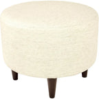 Pouf rotondo avorio/antracite, stile tradizionale, seduta singola