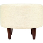 Pouf rotondo avorio/antracite, stile tradizionale, seduta singola