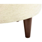 Pouf rotondo avorio/antracite, stile tradizionale, seduta singola