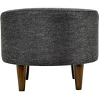 Pouf rotondo avorio/antracite, stile tradizionale, seduta singola