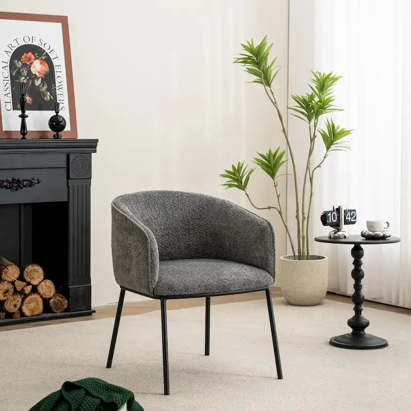 Poltrona a botte Boucle, seduta singola – Grigio / Bianco / Grigio chiaro / Giallo / Verde / Arancione