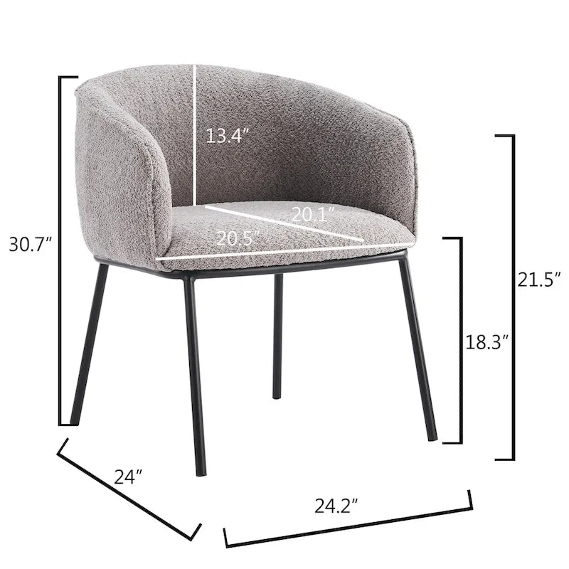 Poltrona a botte Boucle, seduta singola – Grigio / Bianco / Grigio chiaro / Giallo / Verde / Arancione