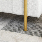 Panca contenitore in velluto beige/verde/bianco con gambe dorate – 1 posto