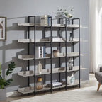 5 Tier Open Bookshelf, Vintage Industrial Style
