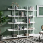 Libreria aperta a 5 ripiani, Rovere/Bianco, Stile industriale, Montaggio singolo