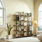Libreria aperta a 5 ripiani, Rovere/Bianco, Stile industriale, Montaggio singolo