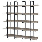Libreria aperta a 5 ripiani, Rovere/Bianco, Stile industriale, Montaggio singolo