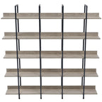 Libreria aperta a 5 ripiani, Rovere/Bianco, Stile industriale, Montaggio singolo