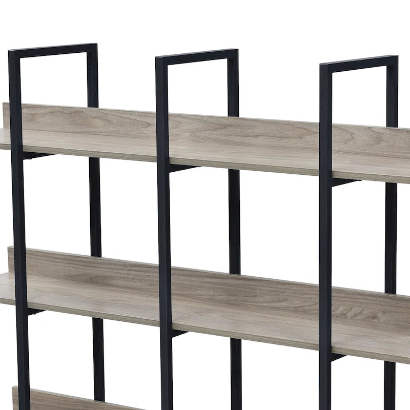Libreria aperta a 5 ripiani, Rovere/Bianco, Stile industriale, Montaggio singolo