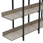 Libreria aperta a 5 ripiani, Rovere/Bianco, Stile industriale, Montaggio singolo