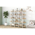 Libreria aperta a 5 ripiani, Rovere/Bianco, Stile industriale, Montaggio singolo